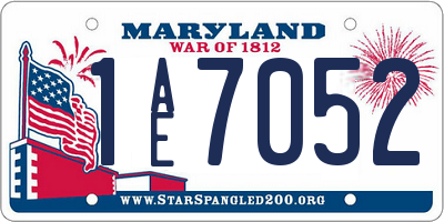 MD license plate 1AE7052