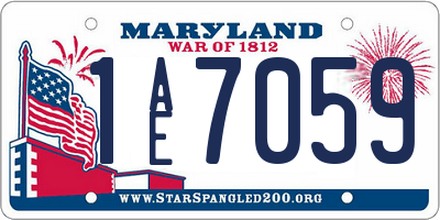 MD license plate 1AE7059