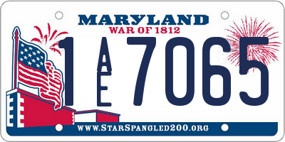 MD license plate 1AE7065