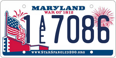 MD license plate 1AE7086