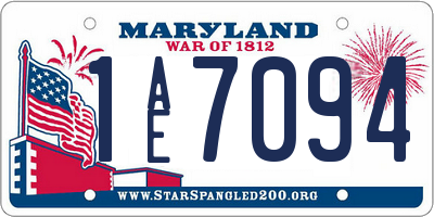 MD license plate 1AE7094