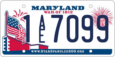 MD license plate 1AE7099