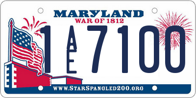 MD license plate 1AE7100