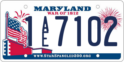 MD license plate 1AE7102