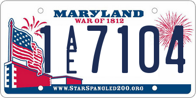 MD license plate 1AE7104