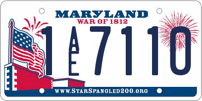 MD license plate 1AE7110