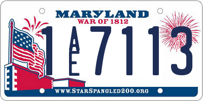 MD license plate 1AE7113