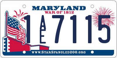 MD license plate 1AE7115