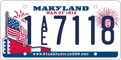 MD license plate 1AE7118