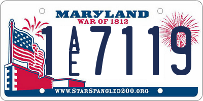 MD license plate 1AE7119