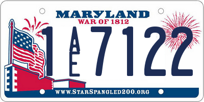 MD license plate 1AE7122