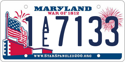 MD license plate 1AE7133