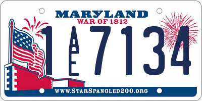MD license plate 1AE7134