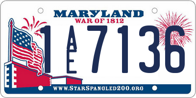 MD license plate 1AE7136