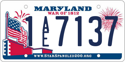 MD license plate 1AE7137