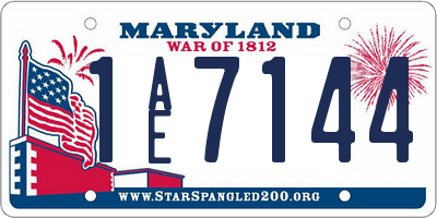 MD license plate 1AE7144