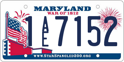 MD license plate 1AE7152