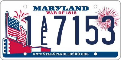 MD license plate 1AE7153