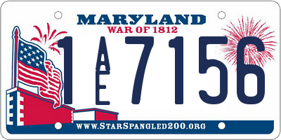MD license plate 1AE7156