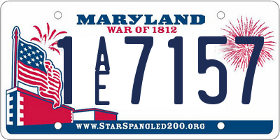MD license plate 1AE7157