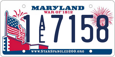 MD license plate 1AE7158