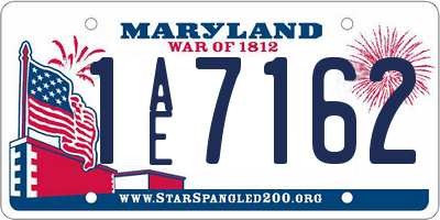 MD license plate 1AE7162