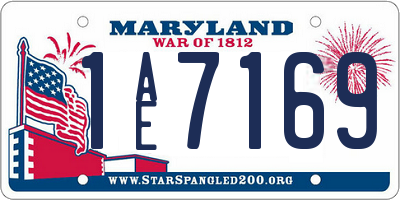 MD license plate 1AE7169