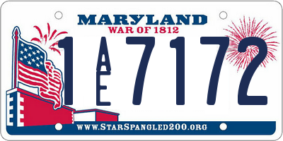 MD license plate 1AE7172