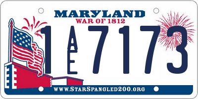 MD license plate 1AE7173