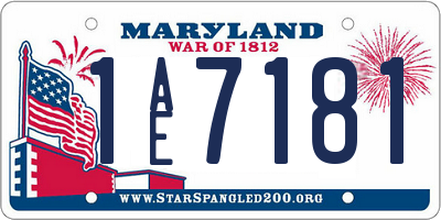 MD license plate 1AE7181