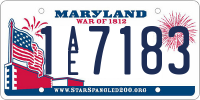 MD license plate 1AE7183