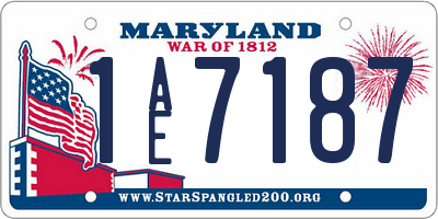 MD license plate 1AE7187