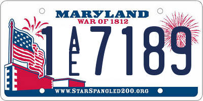 MD license plate 1AE7189