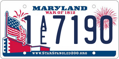 MD license plate 1AE7190