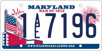 MD license plate 1AE7196
