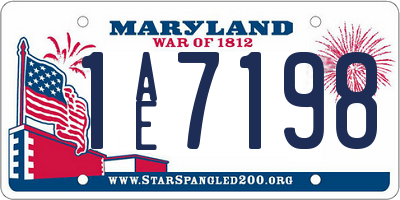 MD license plate 1AE7198