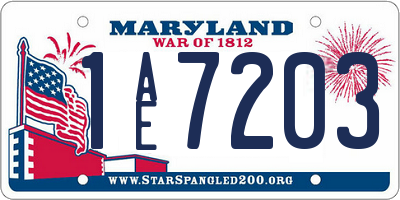 MD license plate 1AE7203