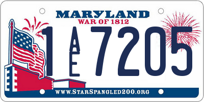 MD license plate 1AE7205