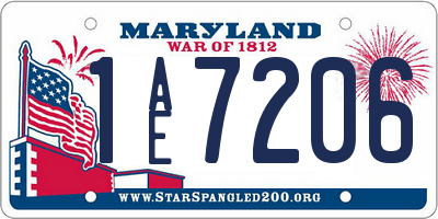 MD license plate 1AE7206