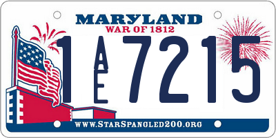 MD license plate 1AE7215