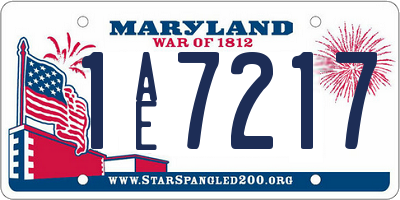 MD license plate 1AE7217