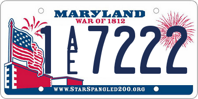 MD license plate 1AE7222