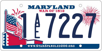 MD license plate 1AE7227