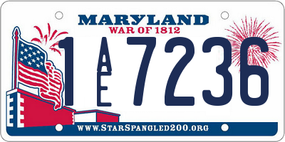 MD license plate 1AE7236
