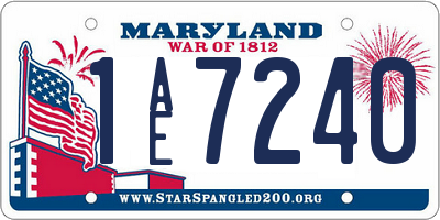 MD license plate 1AE7240