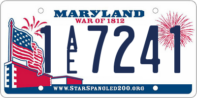 MD license plate 1AE7241