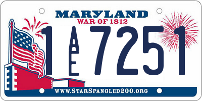 MD license plate 1AE7251