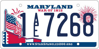 MD license plate 1AE7268