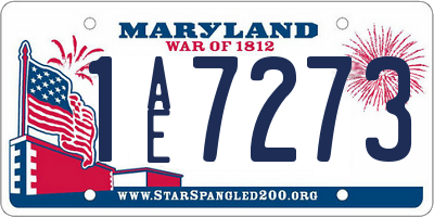 MD license plate 1AE7273