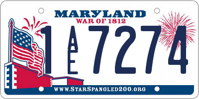MD license plate 1AE7274